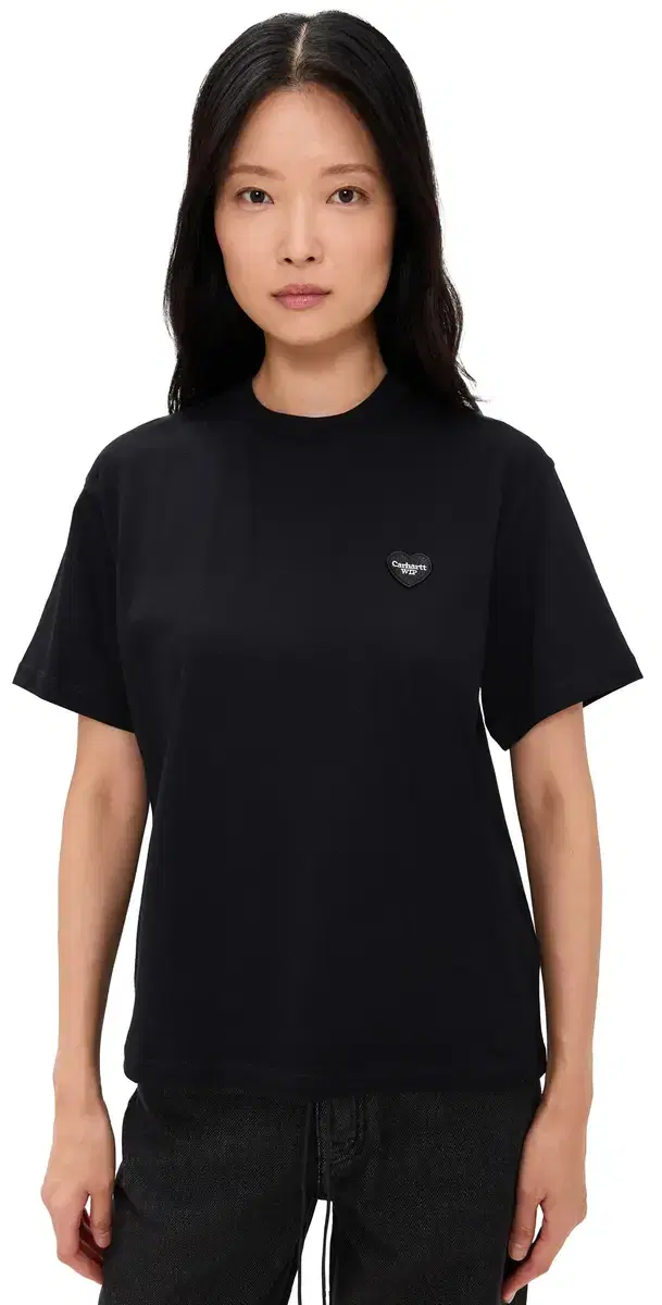 Heart Patch T-Shirt Black / Black