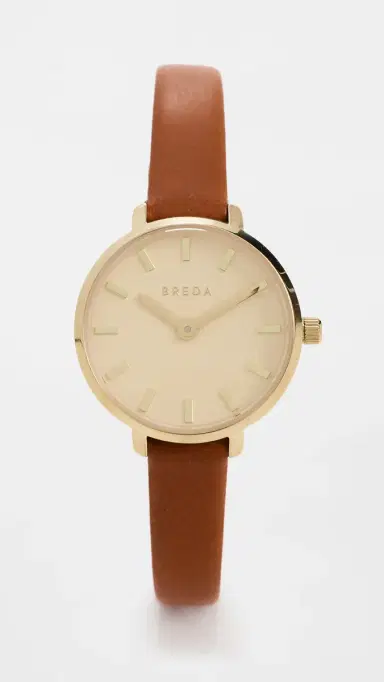 Breda Beverly Leather Watch Gold/Brown One Size | Thumbnail 2 Breda Beverly Leather Watch Gold/Brown One Size | Thumbnail 2