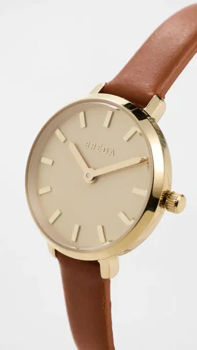 Breda Beverly Leather Watch Gold/Brown One Size | Thumbnail 5 Breda Beverly Leather Watch Gold/Brown One Size | Thumbnail 5