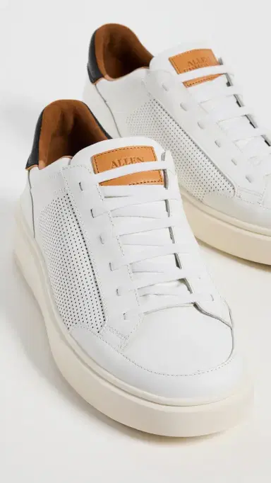 Allen Edmonds Oliver Leather Sneakers White 100 | Thumbnail 4