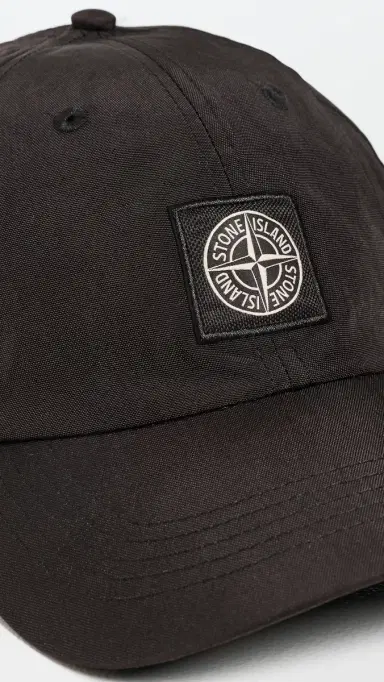 Stone Island Nylon Oxford Baseball Cap Black One Size | Thumbnail 4 Stone Island Nylon Oxford Baseball Cap Black One Size | Thumbnail 4