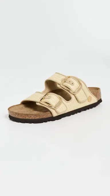 Birkenstock Arizona Big Buckle Raffia Sandals Natural 36 | Thumbnail 2