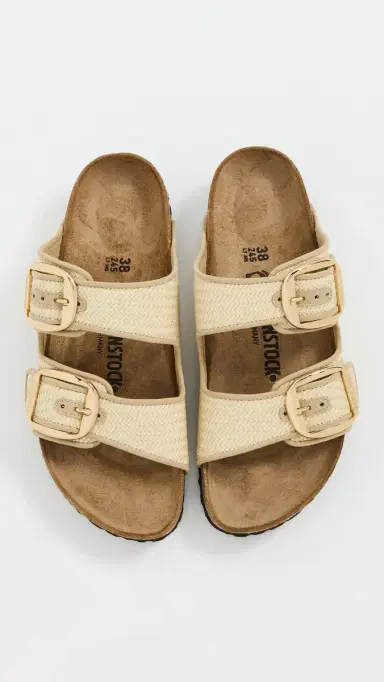 Birkenstock Arizona Big Buckle Raffia Sandals Natural 36 | Thumbnail 5