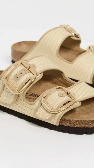 Birkenstock Arizona Big Buckle Raffia Sandals Natural 36 | Thumbnail 6