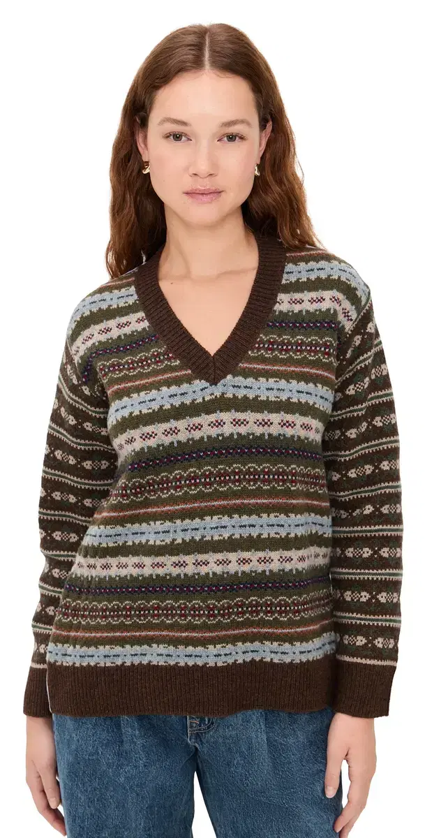 Ciara Fair Isle Knit weater Olive