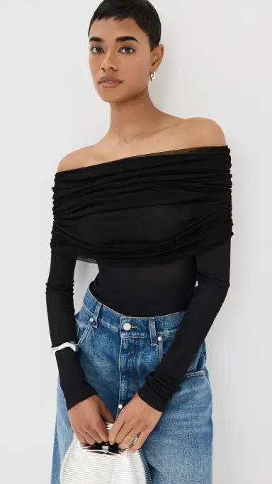 Christopher Esber Sonora Silk Veiled Top Black | Thumbnail 2 Christopher Esber Sonora Silk Veiled Top Black | Thumbnail 2