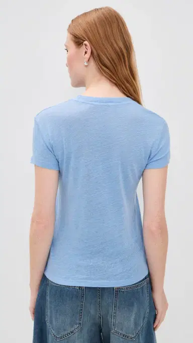 IRO Third Linen T-Shirt Azur Blue | Thumbnail 3