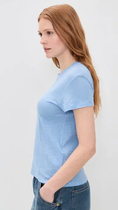 IRO Third Linen T-Shirt Azur Blue | Thumbnail 4