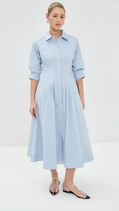 Simkhai Jazz Pintuck Midi Dress Periwinkle Sky | Thumbnail 2