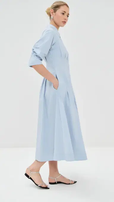 Simkhai Jazz Pintuck Midi Dress Periwinkle Sky | Thumbnail 4