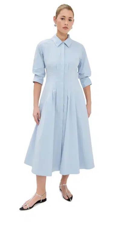 Simkhai Jazz Pintuck Midi Dress Periwinkle Sky | Thumbnail 1
