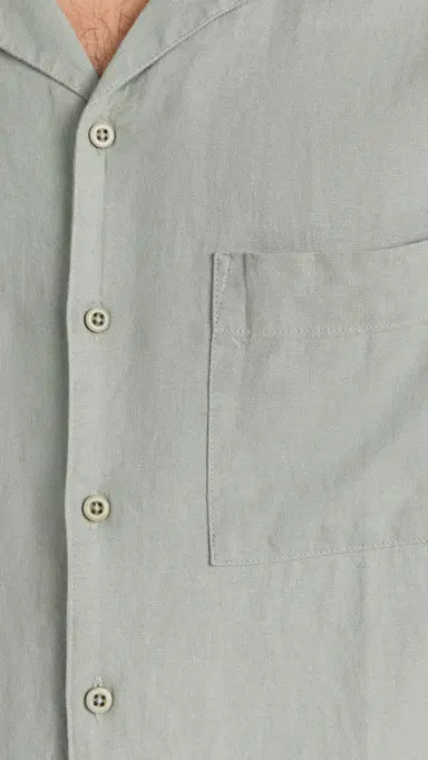 Onia Air Linen Convertible Vacation Shirt Sage L | Thumbnail 6