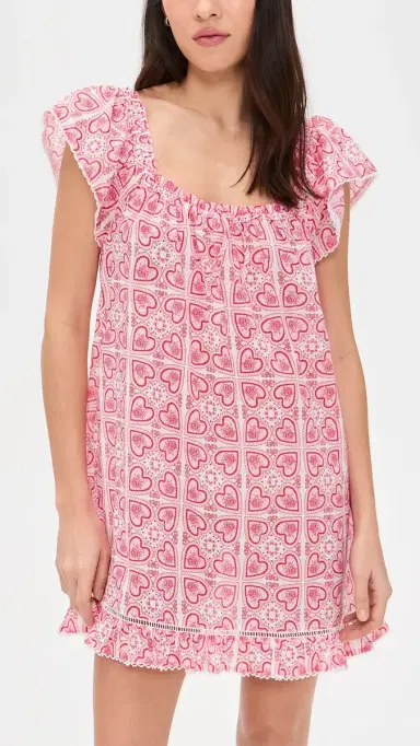 Hill House Home The Lucinda Nightgown Patchwork Doily Heart/White | Thumbnail 2