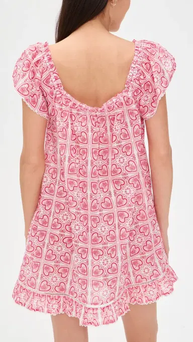 Hill House Home The Lucinda Nightgown Patchwork Doily Heart/White | Thumbnail 3