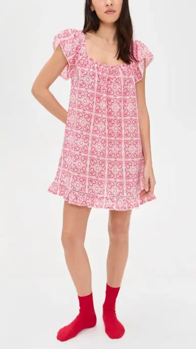 Hill House Home The Lucinda Nightgown Patchwork Doily Heart/White | Thumbnail 5