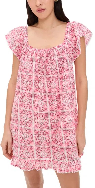 Hill House Home The Lucinda Nightgown Patchwork Doily Heart/White | Thumbnail 1
