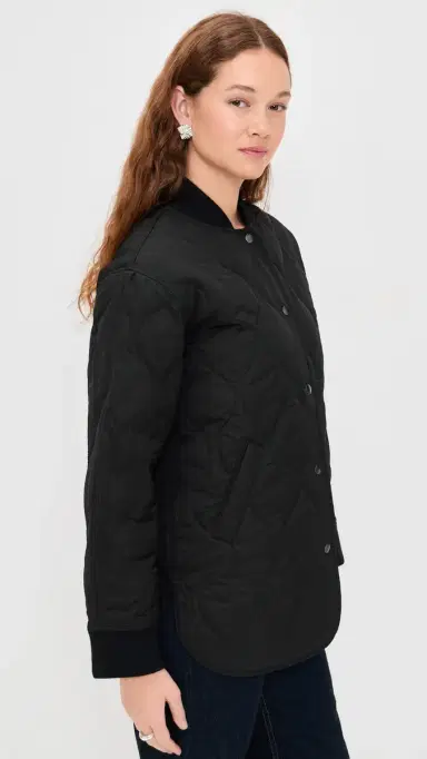Alex Mill Anne Quilted Jacket In Nylon Black | Thumbnail 4 Alex Mill Anne Quilted Jacket In Nylon Black | Thumbnail 4