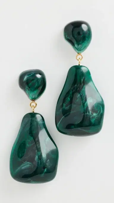 Lele Sadoughi Wilma Earrings Pine Green One Size | Thumbnail 2