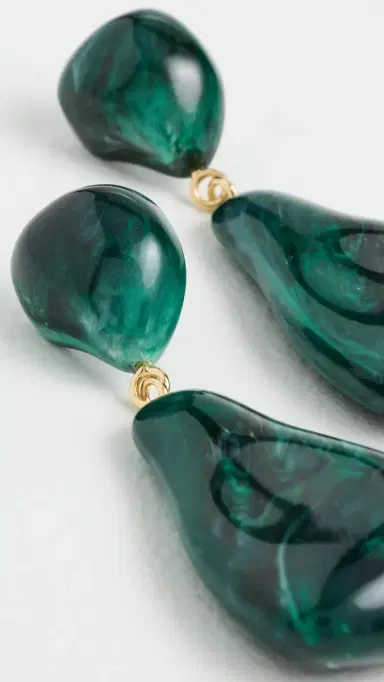 Lele Sadoughi Wilma Earrings Pine Green One Size | Thumbnail 4