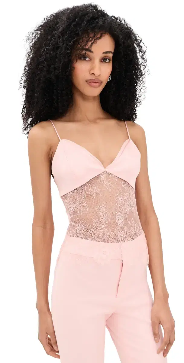 Julietta Lace Trim Tank English Rose