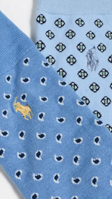 Polo Ralph Lauren Foulard Socks 2 Pack Ltblu 10-13 | Thumbnail 3