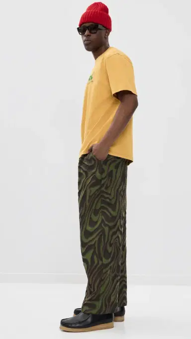 Nicholas Daley Wide Leg Pleated Trousers Olive | Thumbnail 5 Nicholas Daley Wide Leg Pleated Trousers Olive | Thumbnail 5