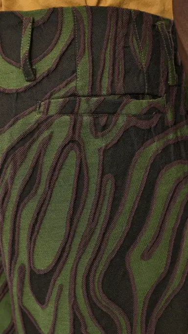 Nicholas Daley Wide Leg Pleated Trousers Olive | Thumbnail 6 Nicholas Daley Wide Leg Pleated Trousers Olive | Thumbnail 6