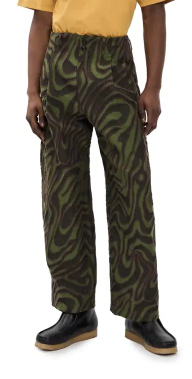 Nicholas Daley Wide Leg Pleated Trousers Olive | Thumbnail 1 Nicholas Daley Wide Leg Pleated Trousers Olive | Thumbnail 1