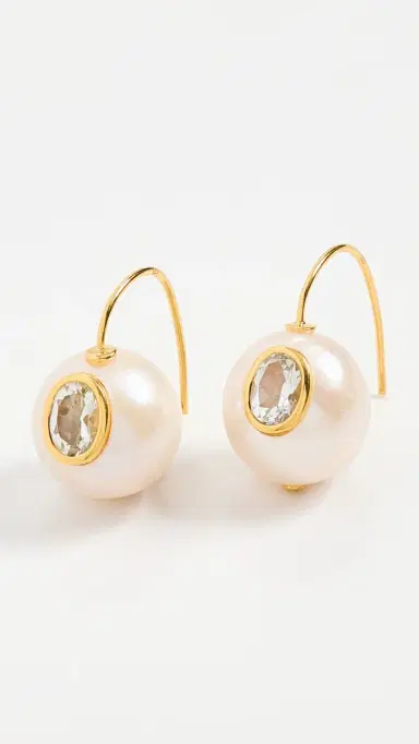 Lizzie Fortunato Pearl Pablo Earrings in Green Amethyst | Thumbnail 2