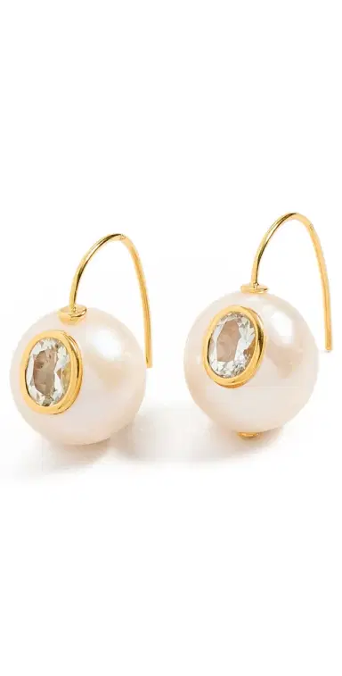Lizzie Fortunato Pearl Pablo Earrings in Green Amethyst | Thumbnail 1
