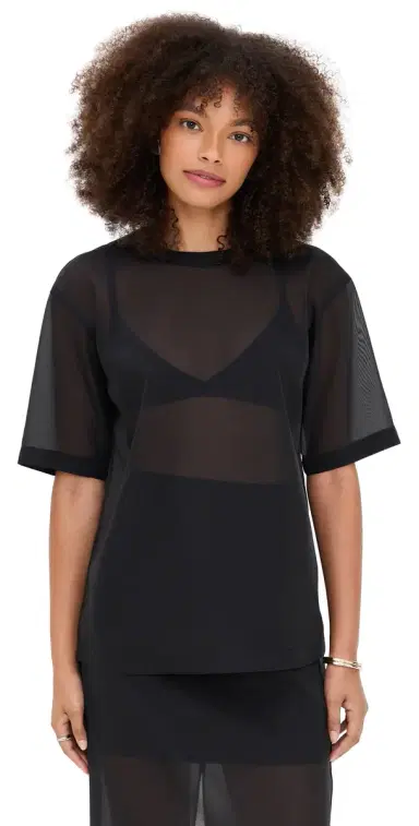 LE BOP Caroline Organza Tee Black | Thumbnail 1 LE BOP Caroline Organza Tee Black | Thumbnail 1