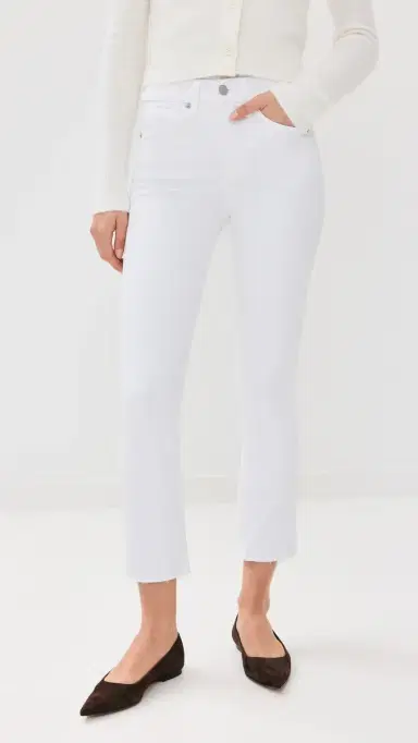 Veronica Beard Jean Carly Kick Flare Raw Hem Jeans White | Thumbnail 2 Veronica Beard Jean Carly Kick Flare Raw Hem Jeans White | Thumbnail 2