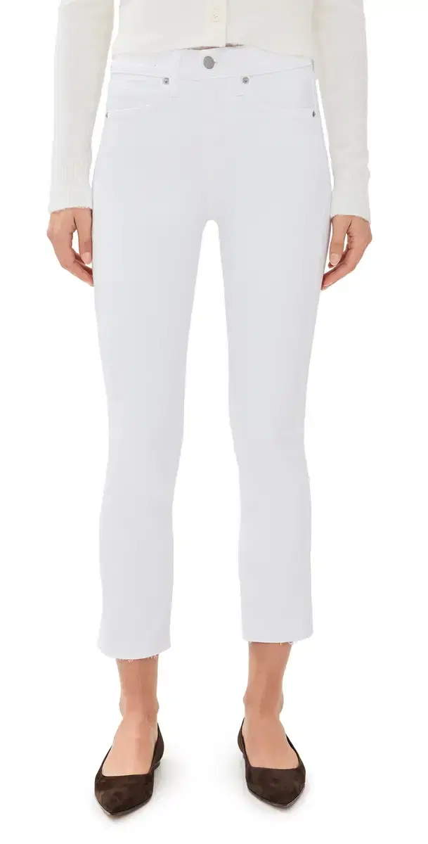 Carly Kick Flare Raw Hem Jeans White