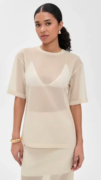 LE BOP Caroline Organza Tee Ivory S | Thumbnail 2 LE BOP Caroline Organza Tee Ivory S | Thumbnail 2