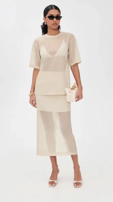 LE BOP Caroline Organza Tee Ivory S | Thumbnail 5 LE BOP Caroline Organza Tee Ivory S | Thumbnail 5