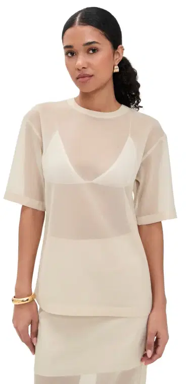 LE BOP Caroline Organza Tee Ivory S | Thumbnail 1 LE BOP Caroline Organza Tee Ivory S | Thumbnail 1