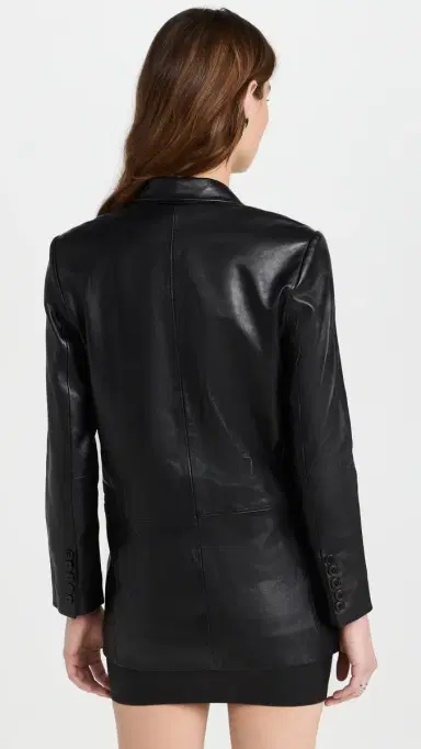 Sprwmn Leather Blazer Black | Thumbnail 3 Sprwmn Leather Blazer Black | Thumbnail 3