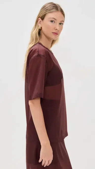 LE BOP Caroline Organza Tee Mahogany | Thumbnail 4