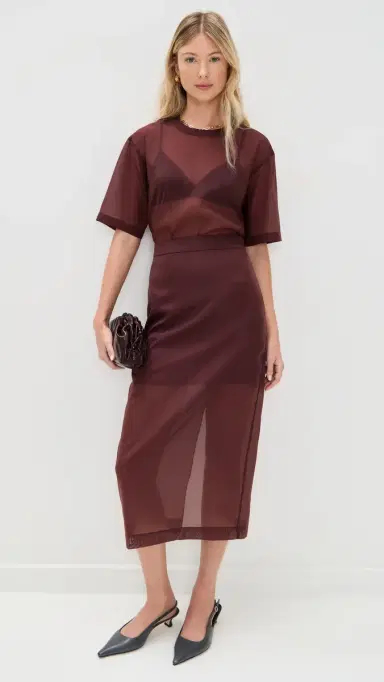 LE BOP Caroline Organza Tee Mahogany | Thumbnail 5