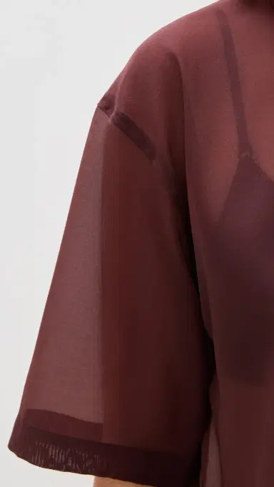 LE BOP Caroline Organza Tee Mahogany | Thumbnail 6