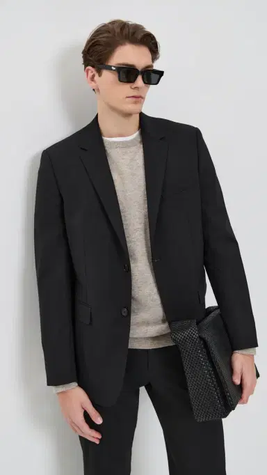 Theory Chambers Stretch Wool Blazer Deep Black 38R | Thumbnail 2