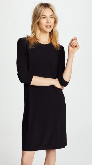 Norma Kamali Kamali Kulture Go Crew Neck Dress Black | Thumbnail 2 Norma Kamali Kamali Kulture Go Crew Neck Dress Black | Thumbnail 2