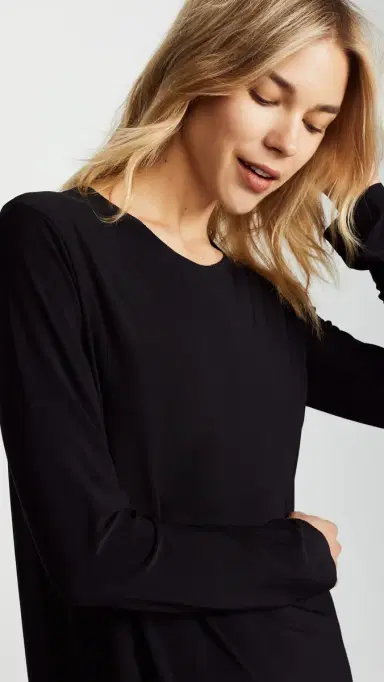 Norma Kamali Kamali Kulture Go Crew Neck Dress Black | Thumbnail 6 Norma Kamali Kamali Kulture Go Crew Neck Dress Black | Thumbnail 6