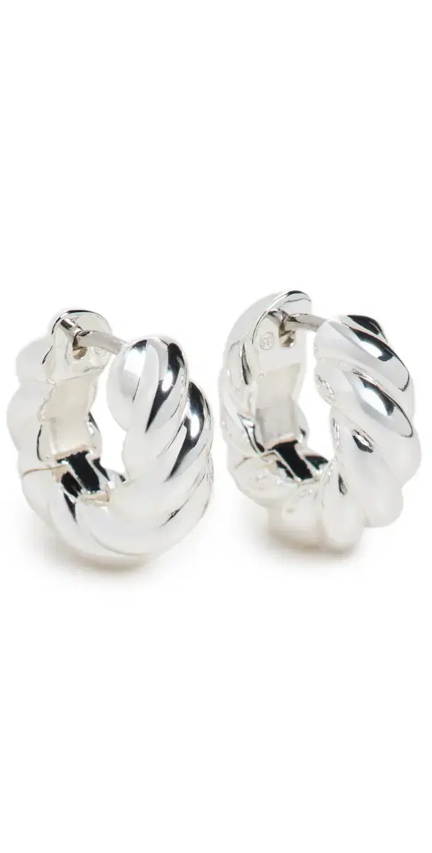 Gorjana Crew Helium Huggies Silver Plated One Size