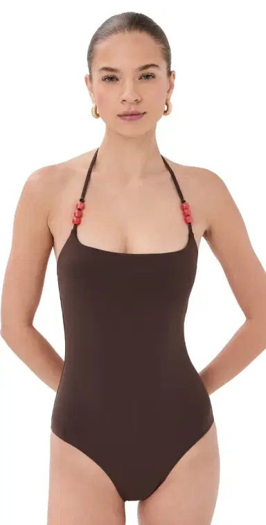 STAUD Laird One Piece Dark Chocolate/Flame | Thumbnail 1