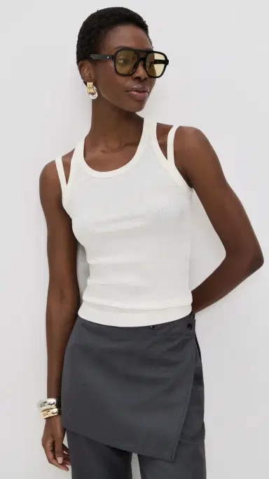 Helmut Lang Racer Strap Tank Winter White | Thumbnail 2
