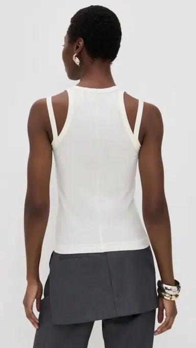 Helmut Lang Racer Strap Tank Winter White | Thumbnail 3