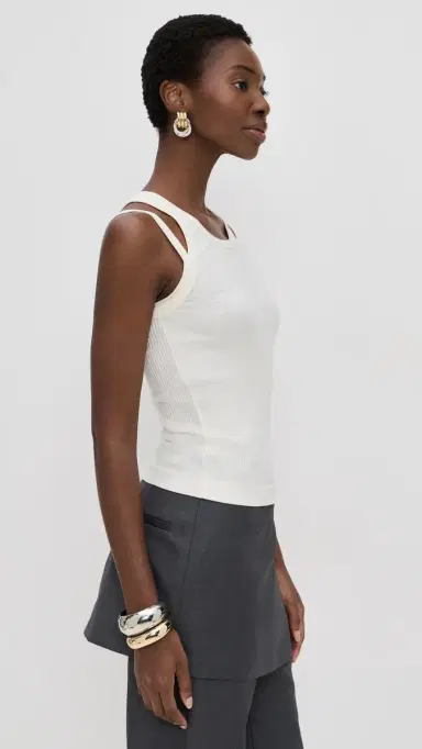 Helmut Lang Racer Strap Tank Winter White | Thumbnail 4