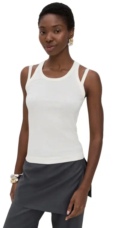 Helmut Lang Racer Strap Tank Winter White | Thumbnail 1