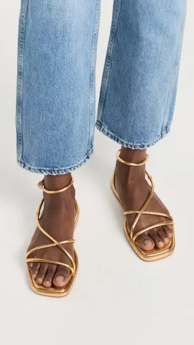 Loeffler Randall Noor Strappy Sandals Gold 6 | Thumbnail 3